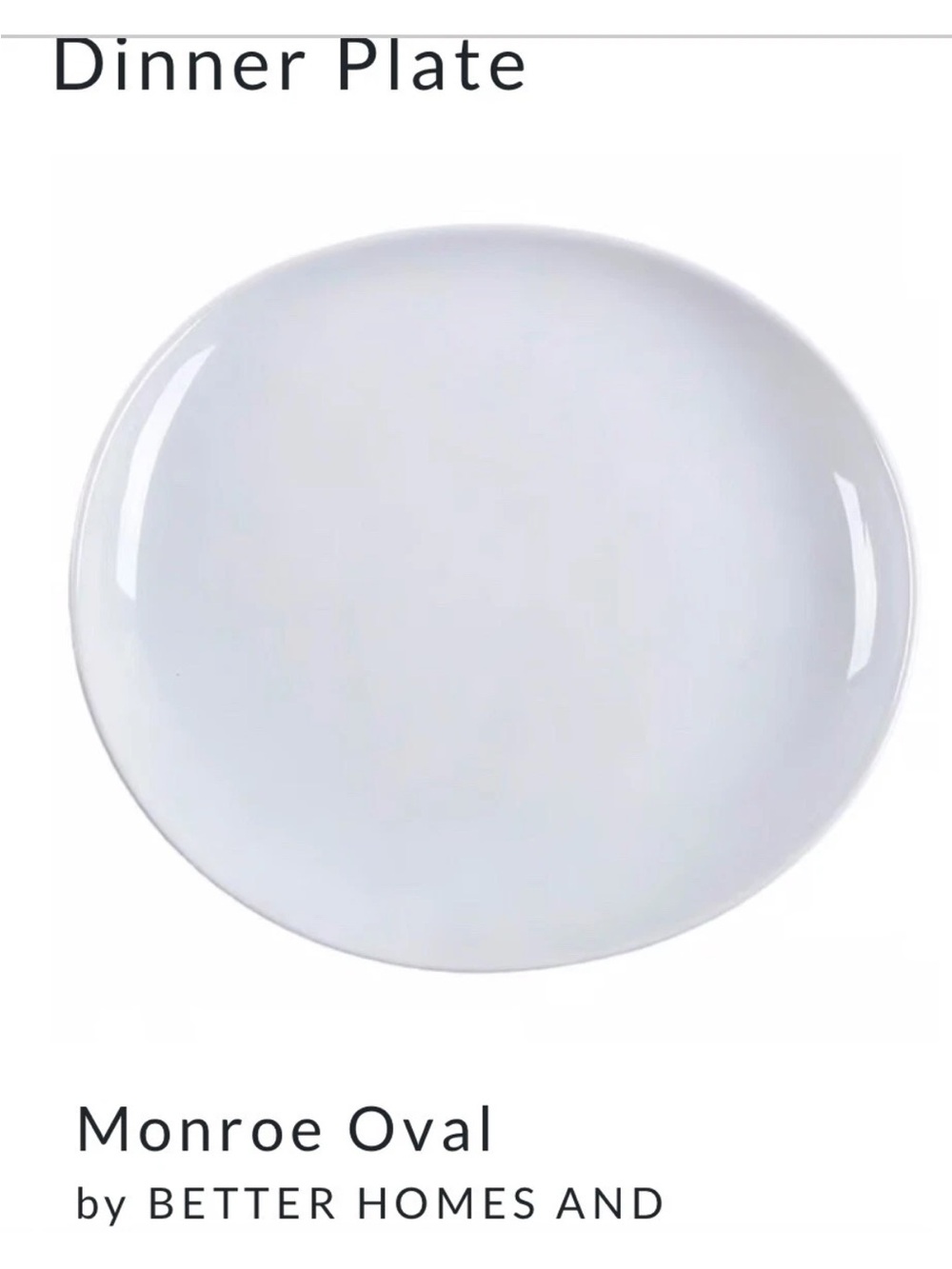 set Of 4 (four) Better Homes And Gardens Monroe Set White Oval Dinner Plates